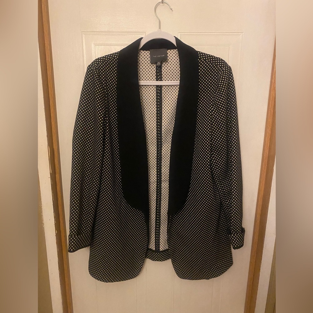The Limited Plus Size Black Polka Dot Blazer Jacket